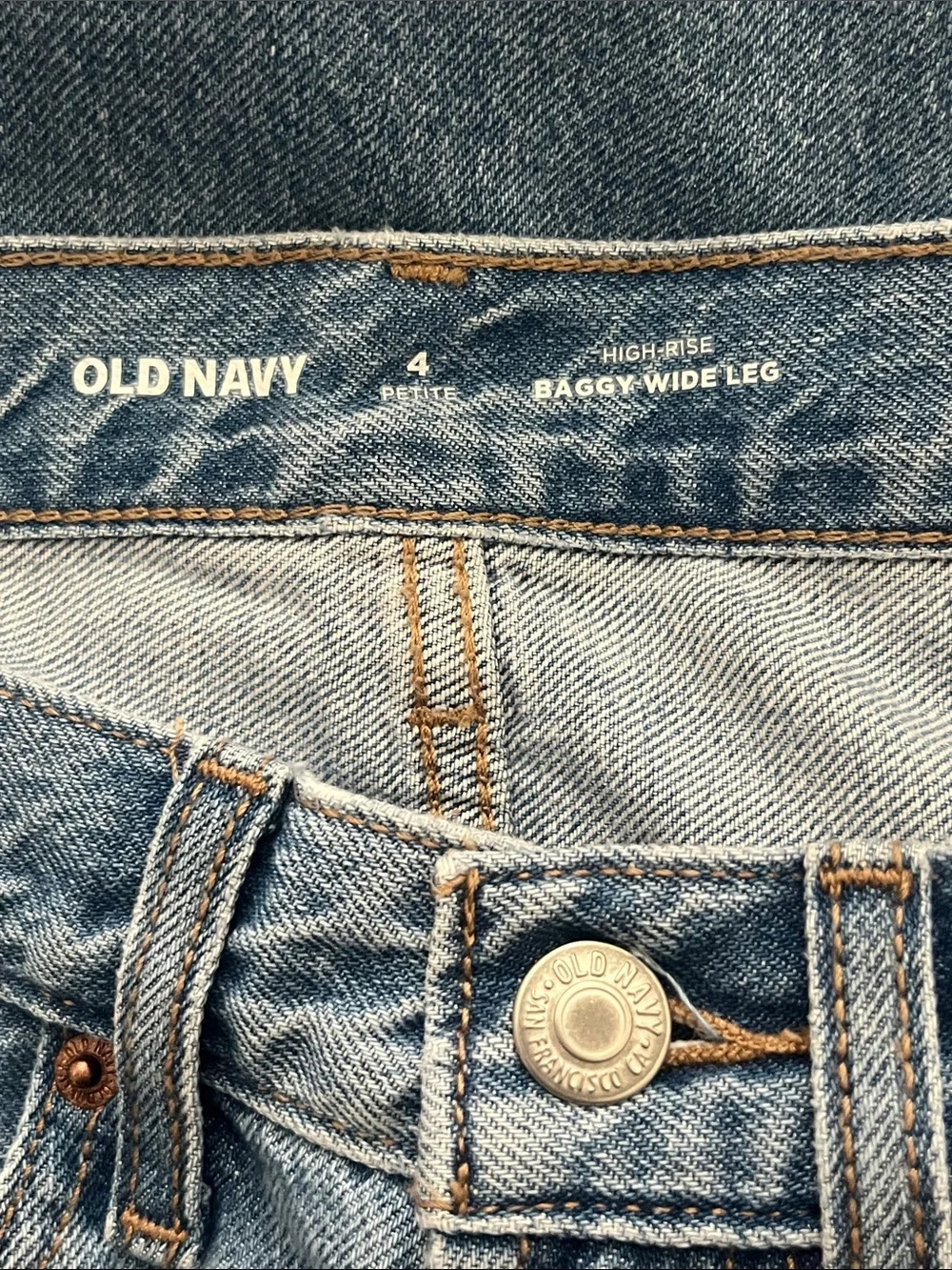 Old Navy Two Tone High Rise Baggy Wide Leg Jeans